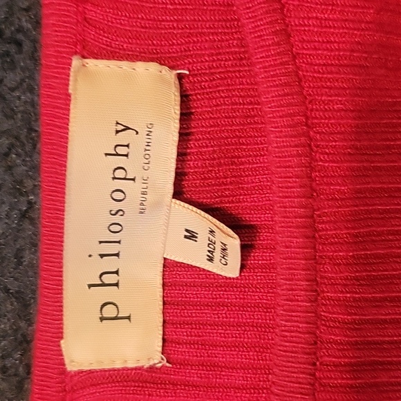 Philosophy Red Ribbed Sweater - Picture 6 of 6